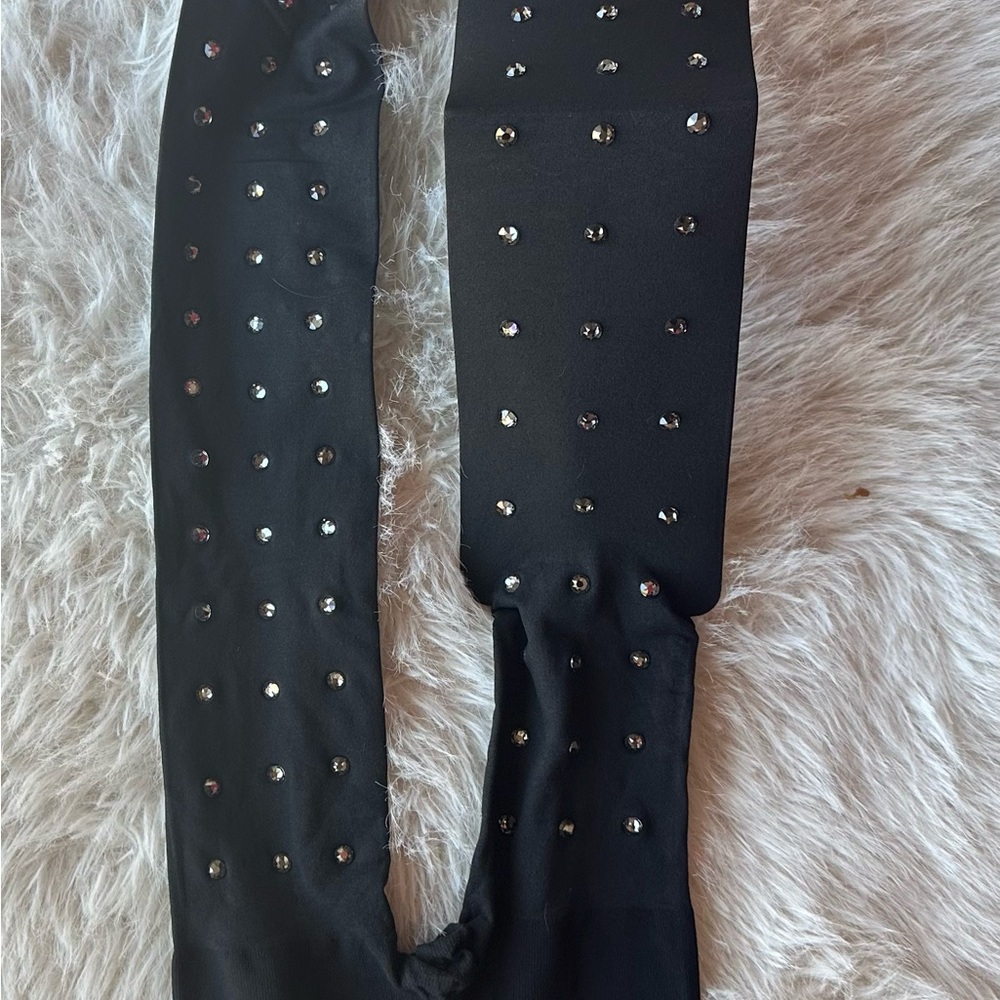 Burberry Black Mini crystal Tights with Crystal Studs hosery new without tag - Picture 3 of 12